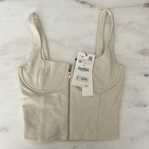 Zara zip up crop top